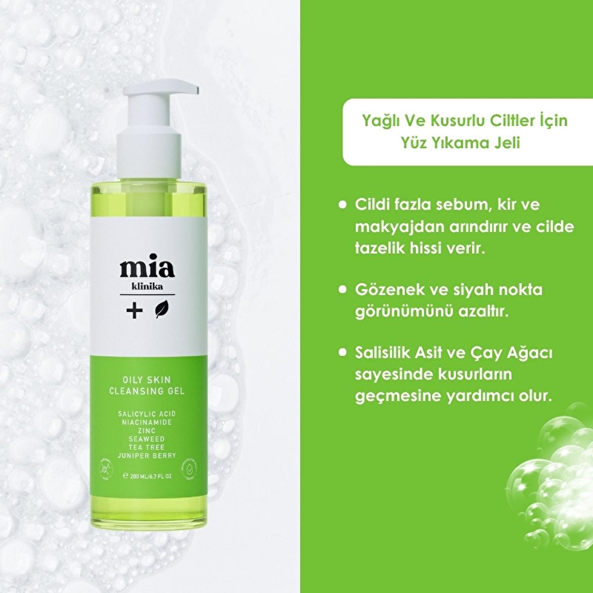 Mia Klinika Face Wash Gel for Oily and Acne-Prone Skin - Gentle, Effective Cleanser for Minimizing Pores and Blackheads