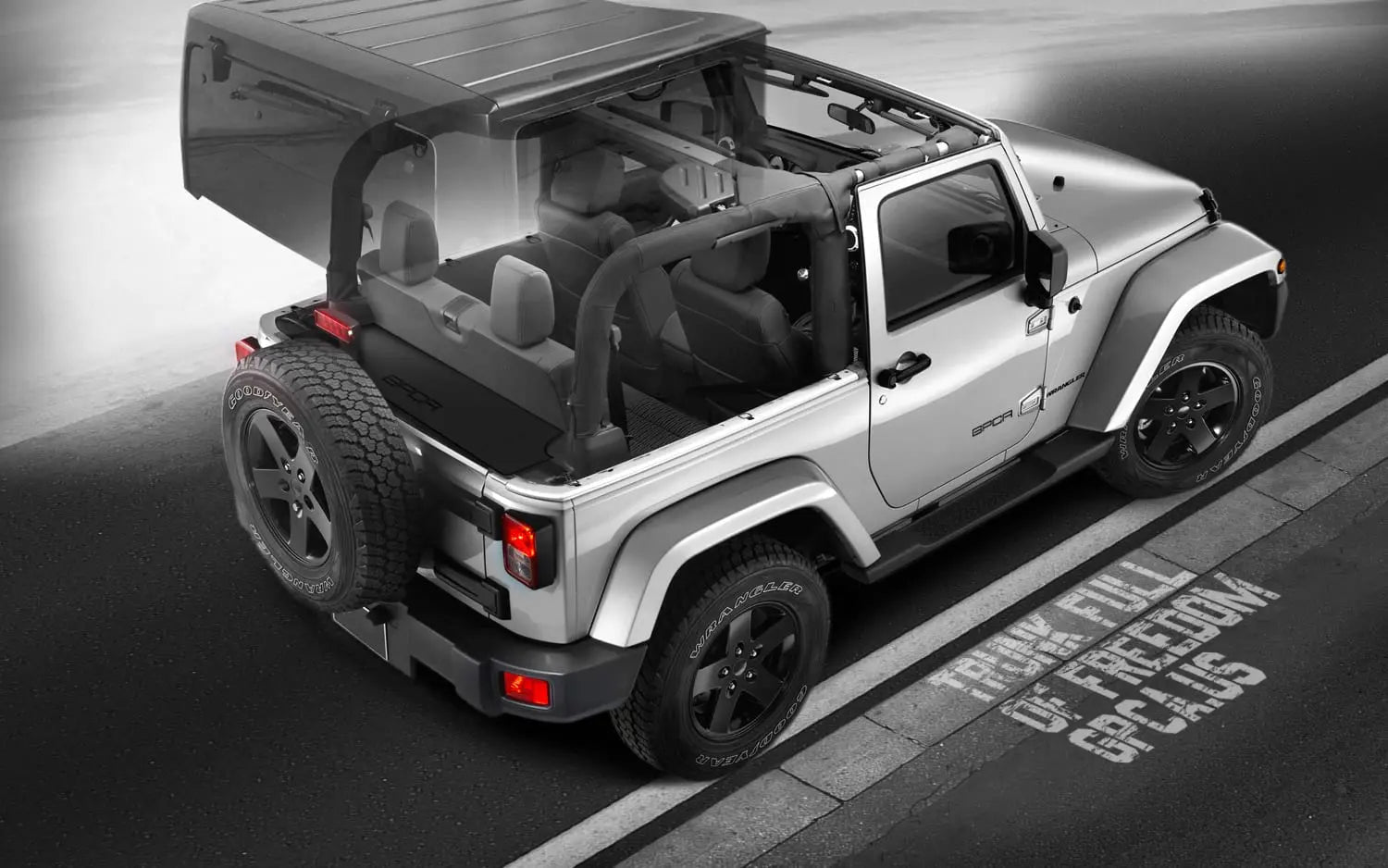 GPCA Jeep Wrangler Cargo Freedom Pack JK 2DR (2007-2018) — side view