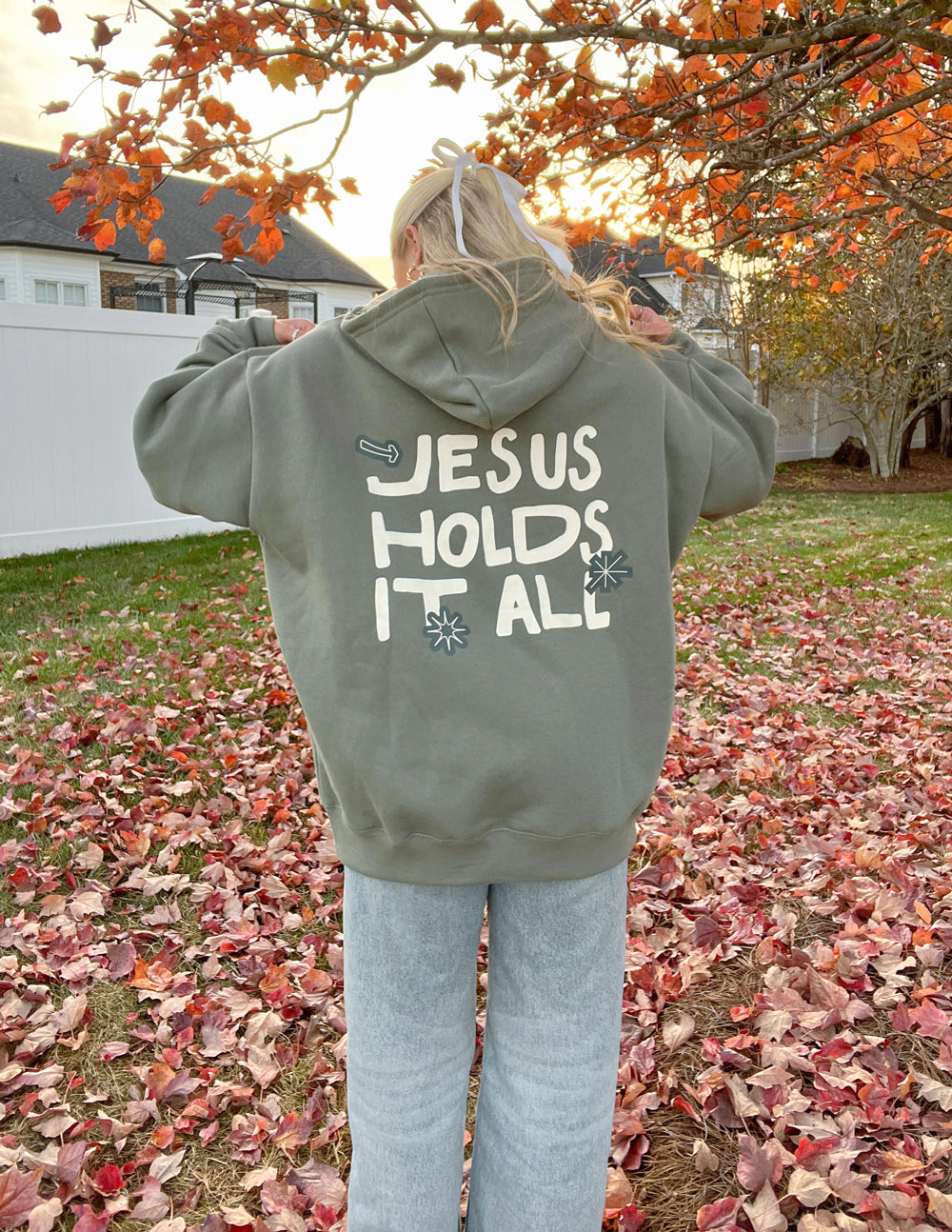 Elevated Faith Jesus Holds It All Unisex Hoodie — detail shot 8