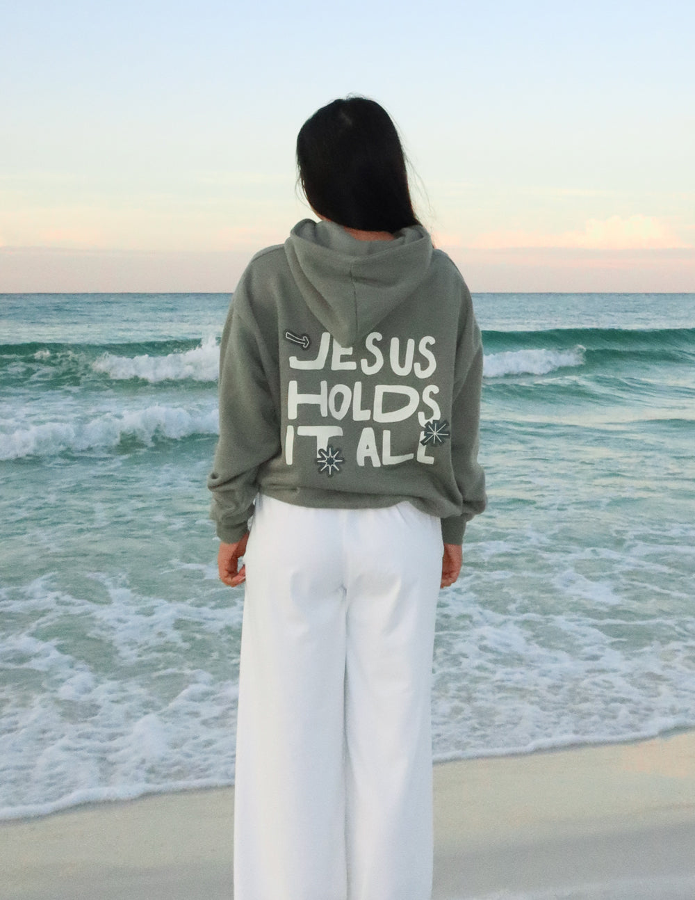 Elevated Faith Jesus Holds It All Unisex Hoodie — detail shot 10