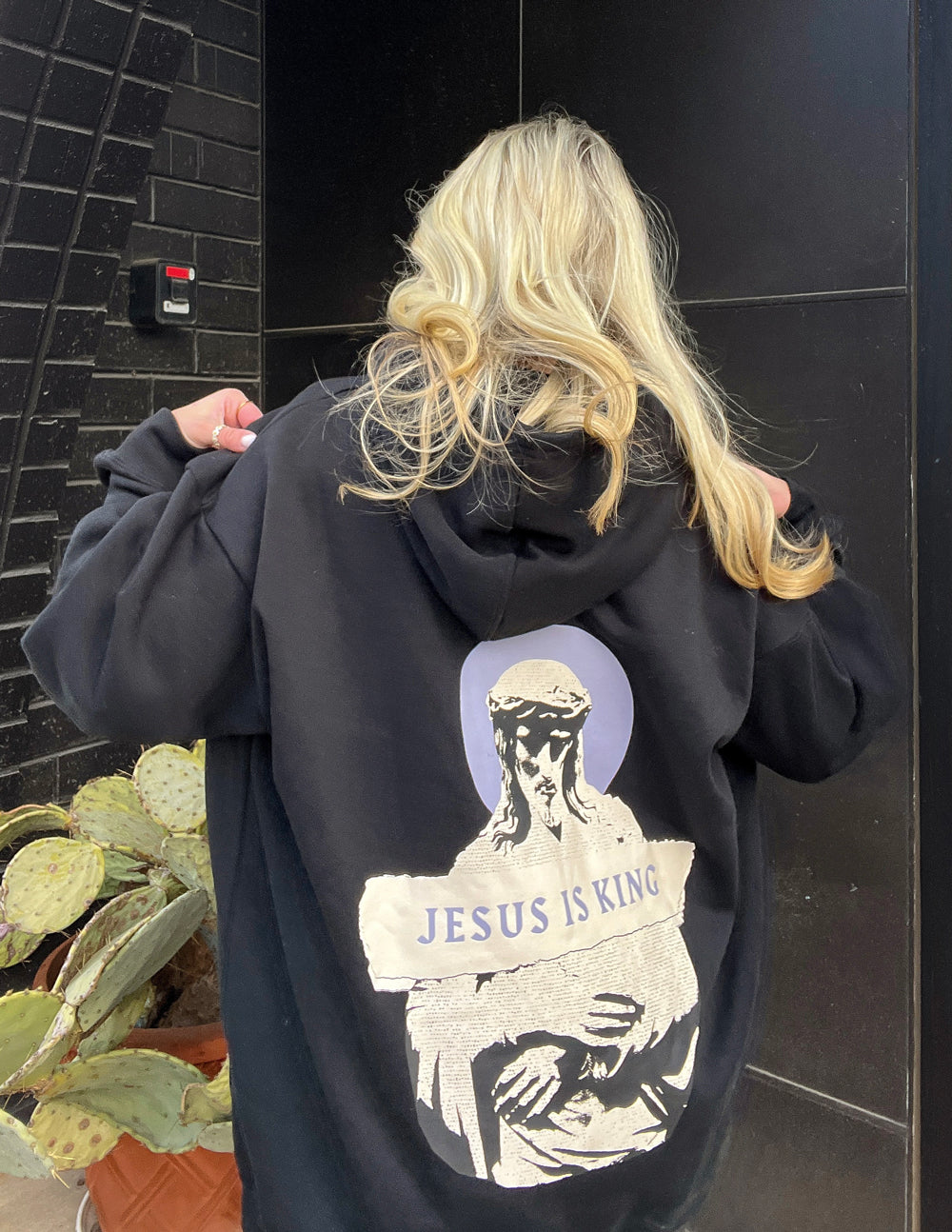 Elevated Faith Jesus Is King Black Unisex Hoodie — detail shot 6
