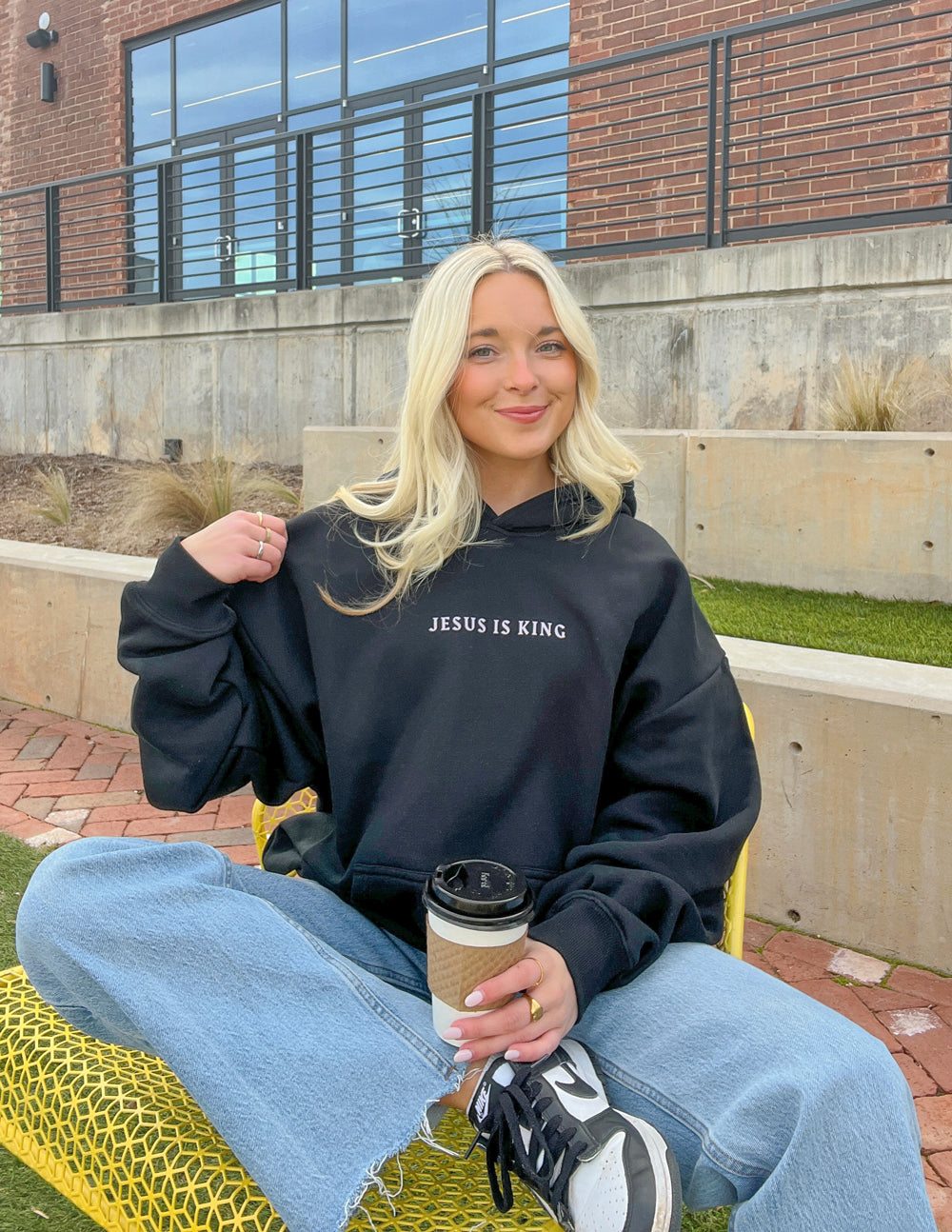 Elevated Faith Jesus Is King Black Unisex Hoodie — detail shot 7