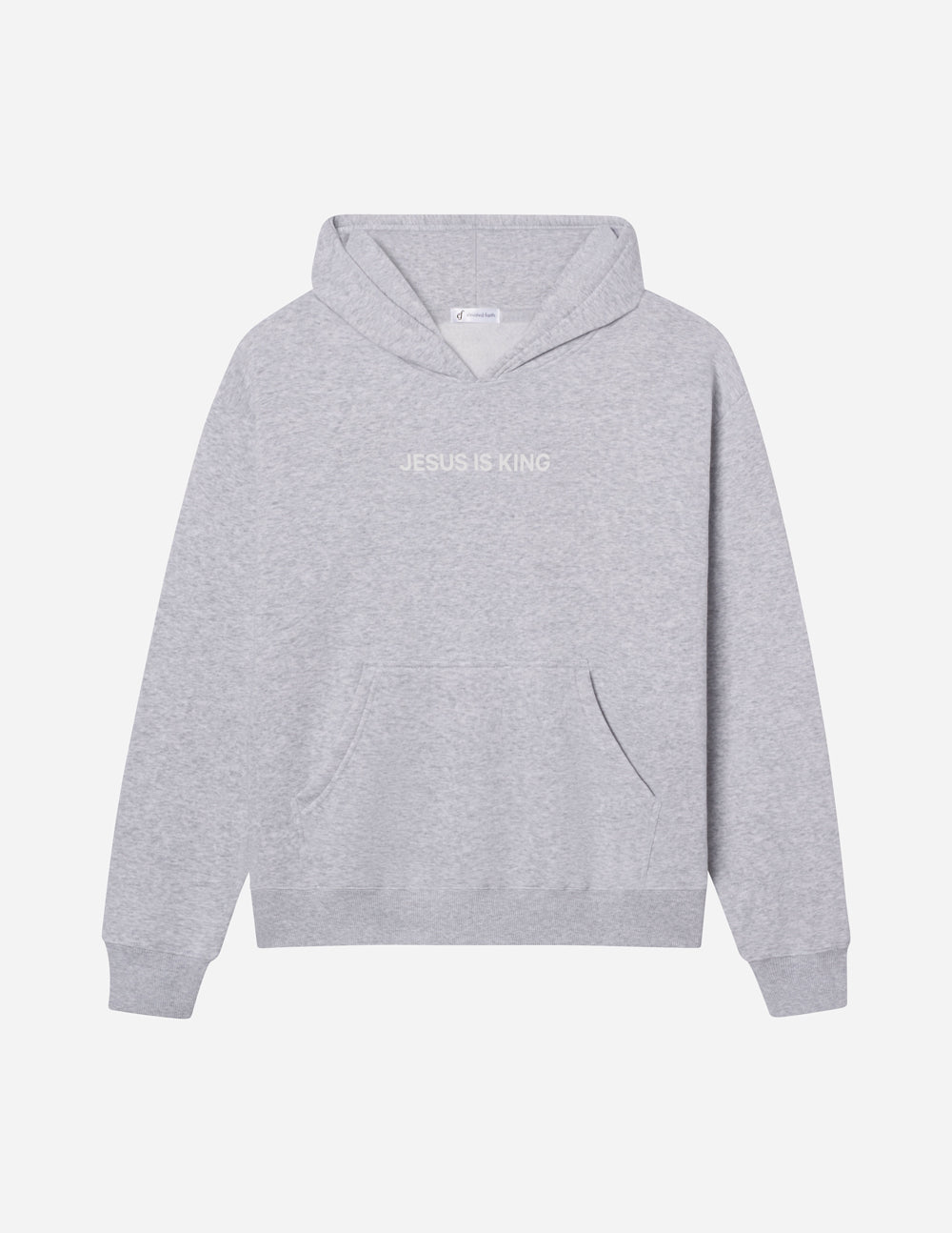 Elevated Faith Jesus Is King Heather Grey Unisex Hoodie — size reference