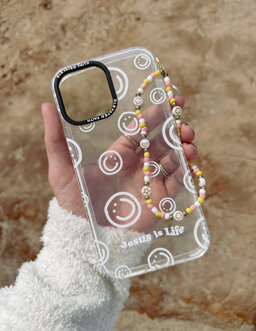 Elevated Faith Jesus is Life Phone Case — back view