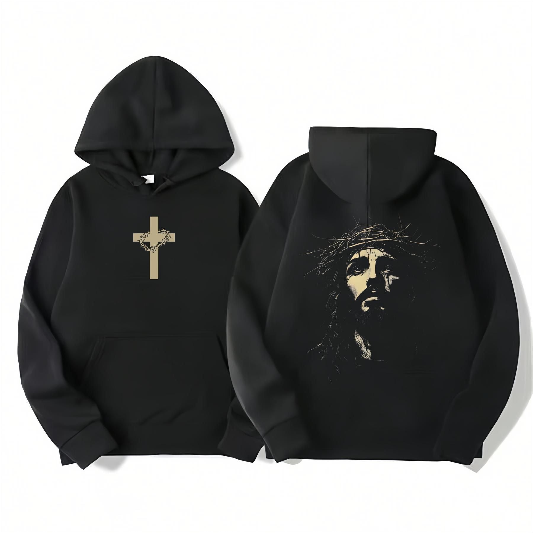 Pasimax Jesus Crown of Thorns Hoodie – Christian Religious Pullover, Faith-Based Apparel, Unisex Gift — main product shot