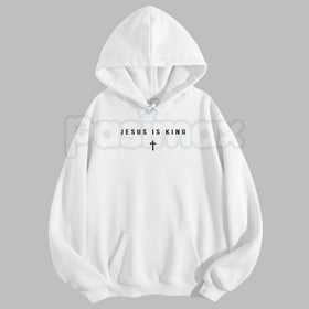 Jesus Is King Cross Graphic Hoodie – Faith-Based Christian Apparel, Religious Statement Pullover, Unisex