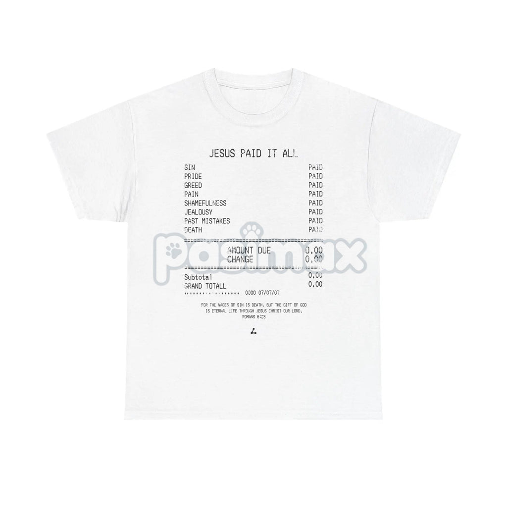 Pasimax "Jesus Paid It All" Classic Christian Tee — main product shot