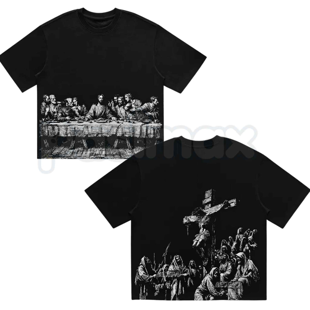 Jesus Print Graphic T-Shirt – Faith Vintage Christian Cross Unisex Cotton Religion Tee