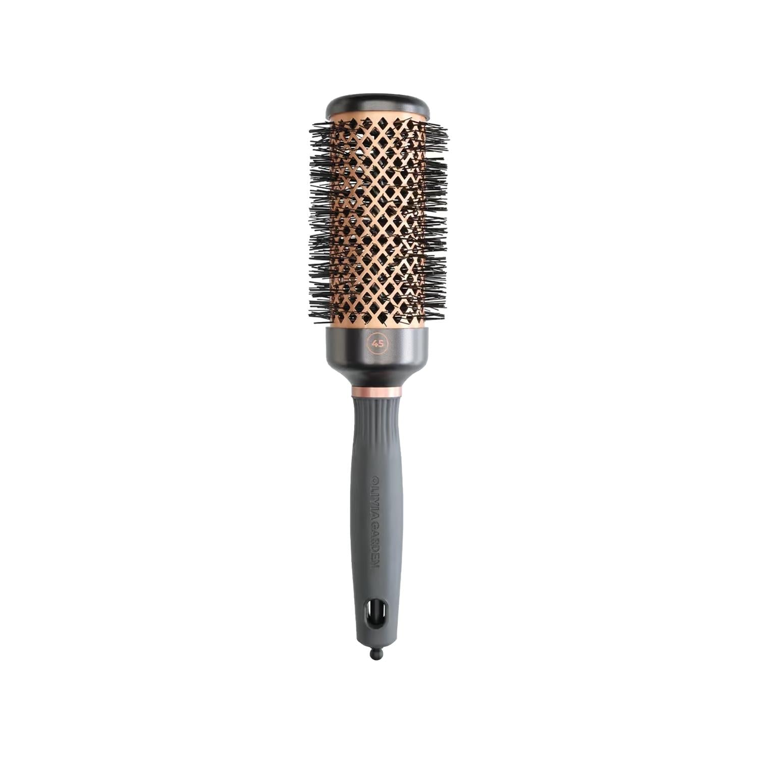 Olivia Garden Expert Blowout Heat Nylgard Bristle Hair Brush 45mm - Professional Blowout Brush with Heat-Resistant Nylgard Bristles