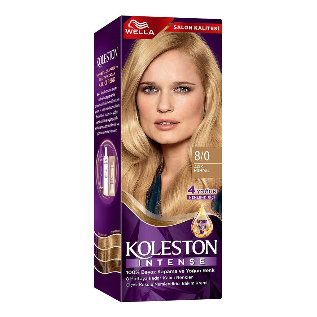 Wella Koleston Intense Hair Dye - Long-Lasting Color with Argan Oil, 100% Grey Coverage