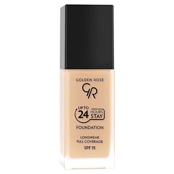 Golden Rose 24 Hours Stay Foundation Makeup - Long-Lasting, High Coverage, SPF 15