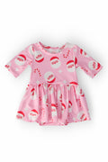 Mila & Rose ® Jingle Bells 3/4 Sleeve Twirl Bodysuit — main product shot