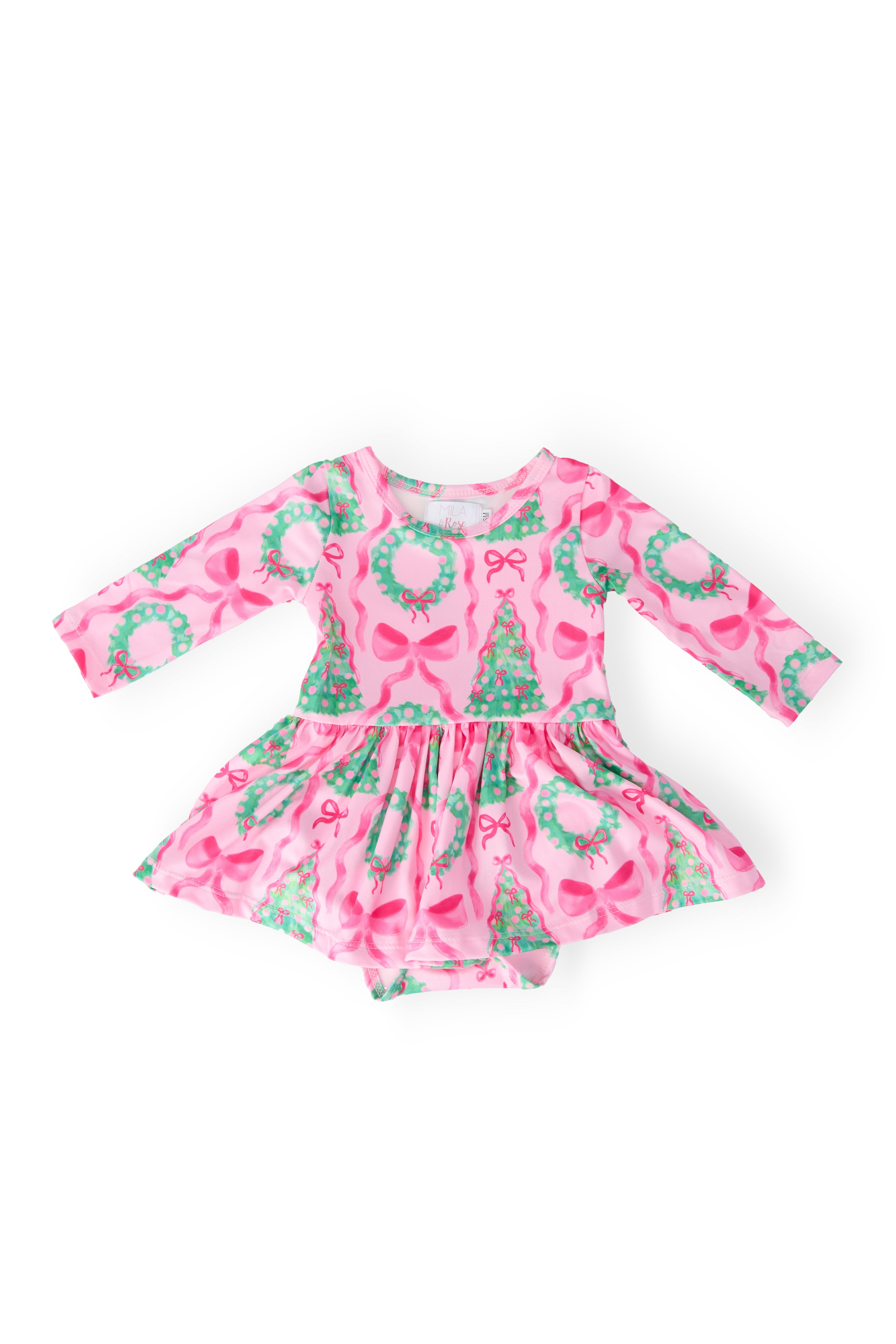 Mila & Rose ® Jingle Bows L/S Twirl Bodysuit — main product shot