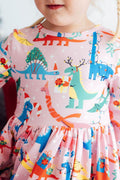Mila & Rose ® Jingle Saurus L/S Pocket Twirl Dress — main product shot