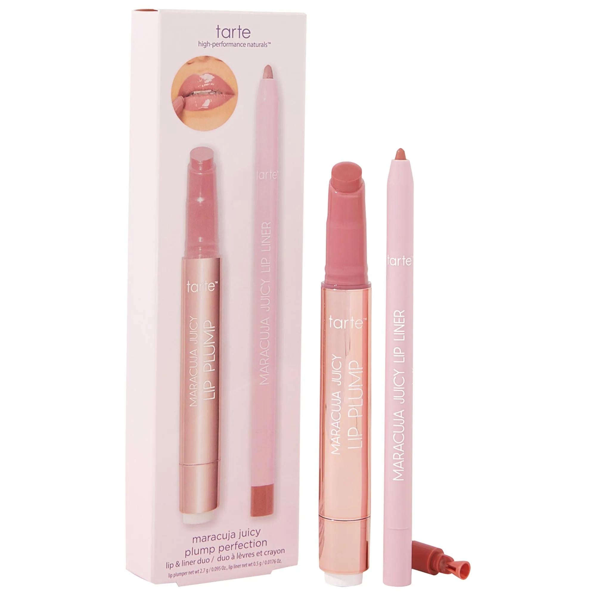 Tarte Maracuja Juicy Plump Perfection Lip & Liner Duo: Hydrating, Plumping, Cruelty-Free Lip Makeup Set