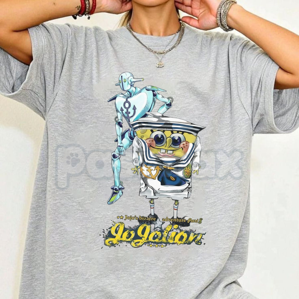 JoJo’s Bizarre Adventure Anime Graphic T-Shirt – Retro Stardust Crusaders Streetwear Tee, Premium 100% Cotton Golden Wind Fan Top, Soft Lived-In Heavyweight Harajuku Anime Shirt, Made in USA