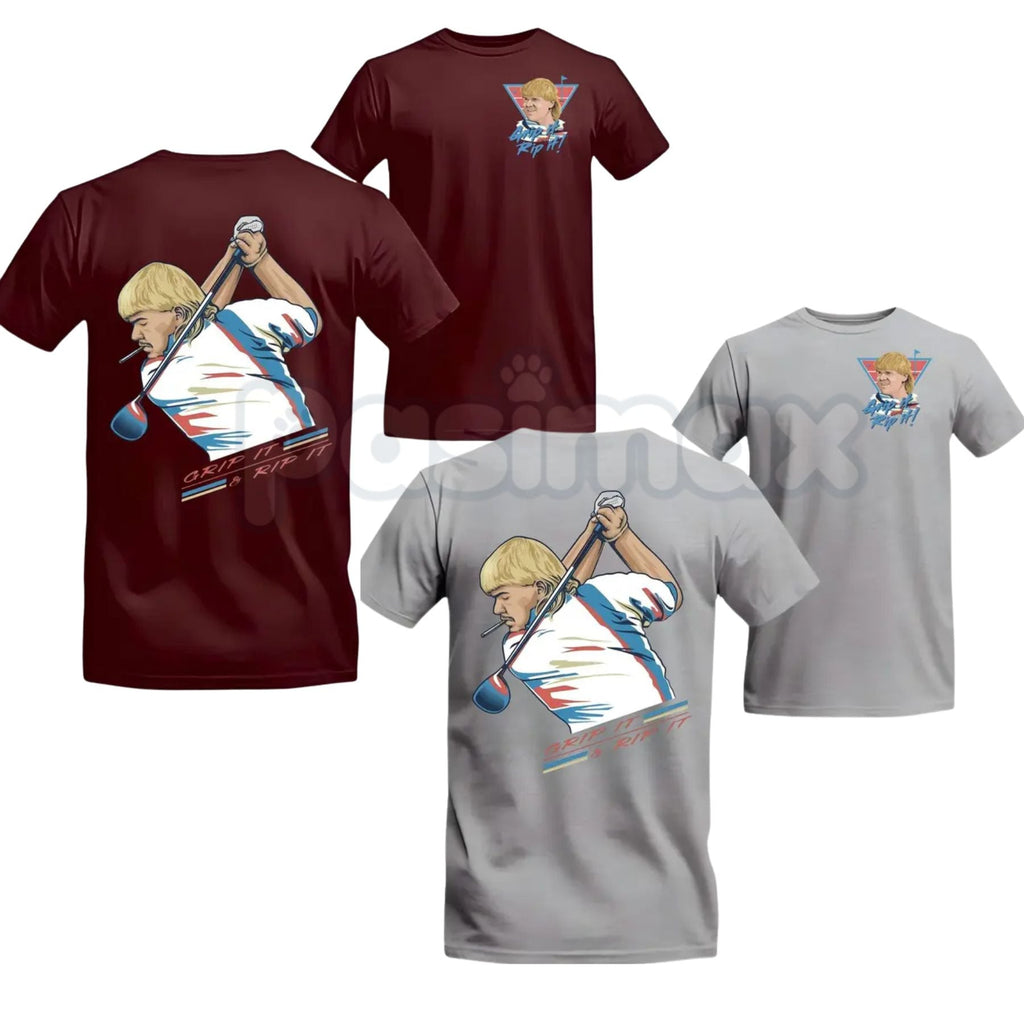 John Daly "Golf of America" 4th of July T-Shirt – Grip It and Rip It Patriotic Graphic Tee, Premium 100% Cotton Independence Day Top, Soft Lived-In Heavyweight American Golf Shirt, Made in USA
