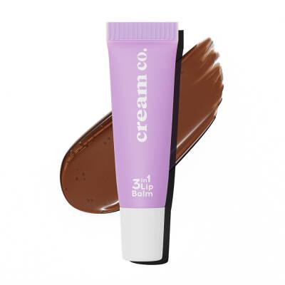 Cream Co. 3 in 1 Lip Balm - Mocha Tinted, Hyaluronic Acid & Ceramide - Moisturizing, Repairing, Vegan