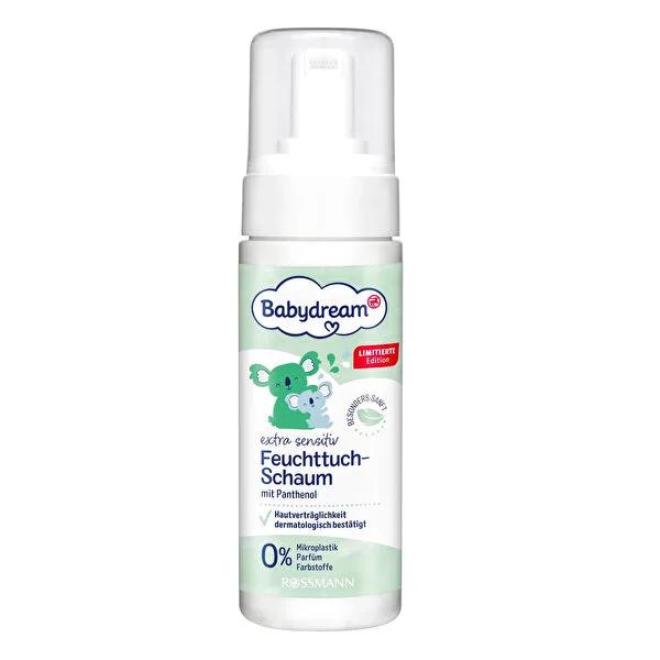 Babydream Extra Sensitive Baby Wipe Foam: Gentle Cleansing with Panthenol, Vegan, & Dermatologically Tested - Ideal for Sensitive Skin & Eco-Conscious Parents