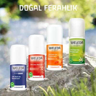 Weleda Natural Roll-On Deodorant - Aluminum-Free, Lemon Scented, 24-Hour Protection