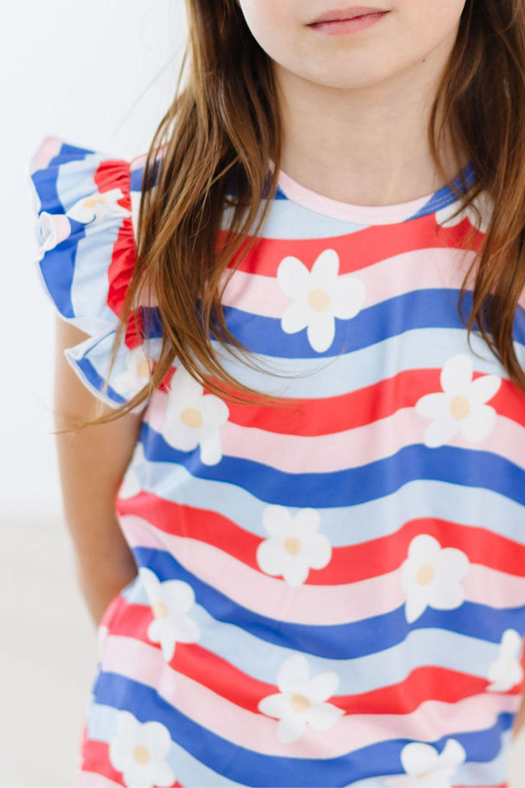 Mila & Rose ® July Vibes S/S Ruffle Tee — detail close-up