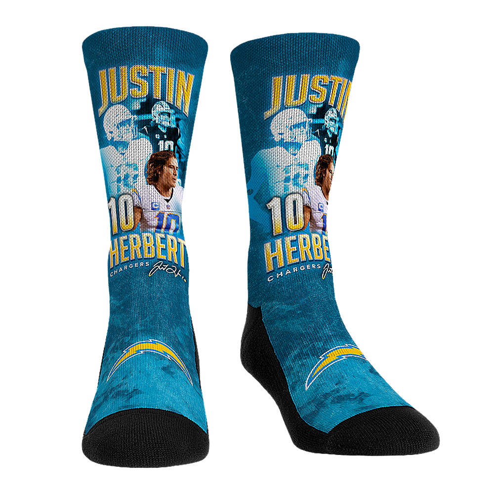 Rock 'Em Socks Justin Herbert - Los Angeles Chargers  - Retro Photo — main product shot