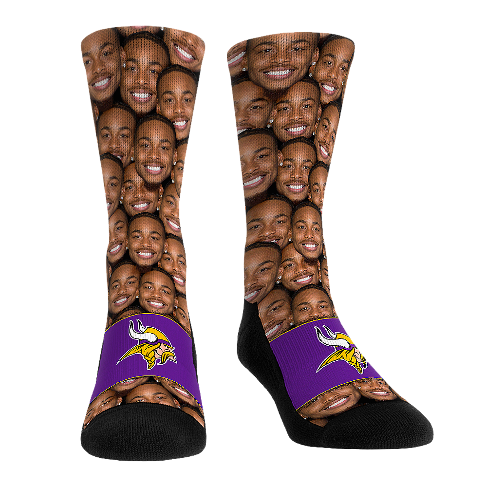 Rock 'Em Socks Justin Jefferson - Minnesota Vikings  - Face Repeat — main product shot