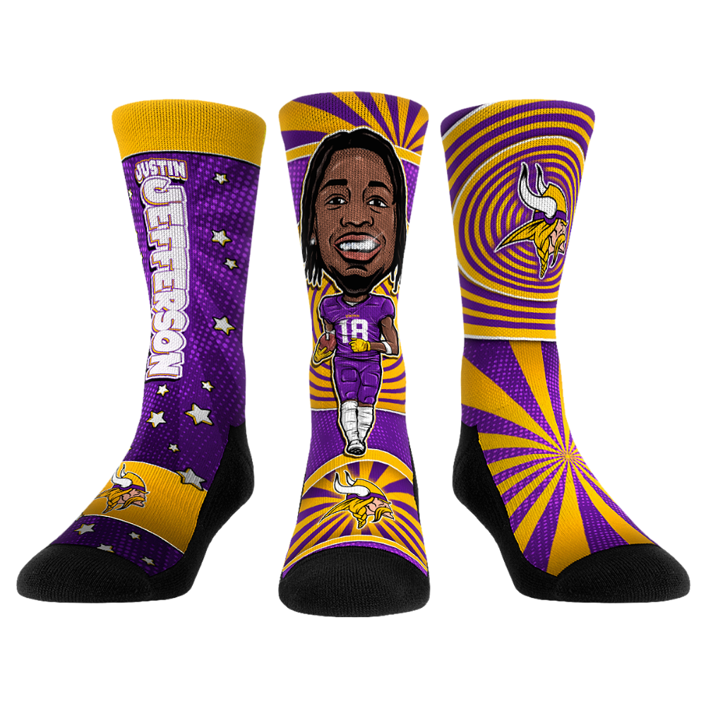 Rock 'Em Socks Justin Jefferson - Minnesota Vikings - Bobblehead 3-Pack — main product shot