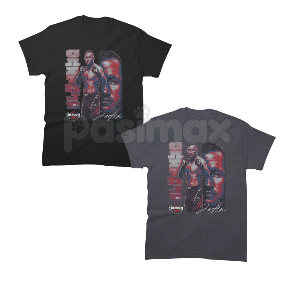 Justin Gaethje UFC Freedom 250 T-Shirt – MMA Fighter Tribute Patriotic Graphic Tee