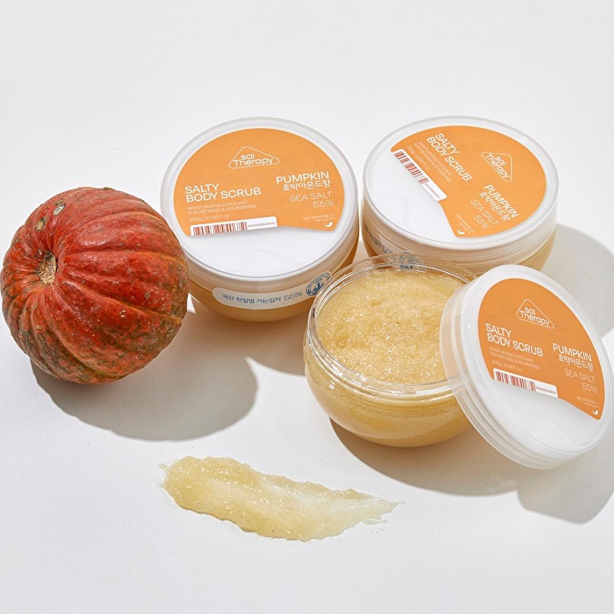 SalTherapy Korean Sun Salt Body Scrub with Pumpkin Extract - Natural Exfoliating Skincare
