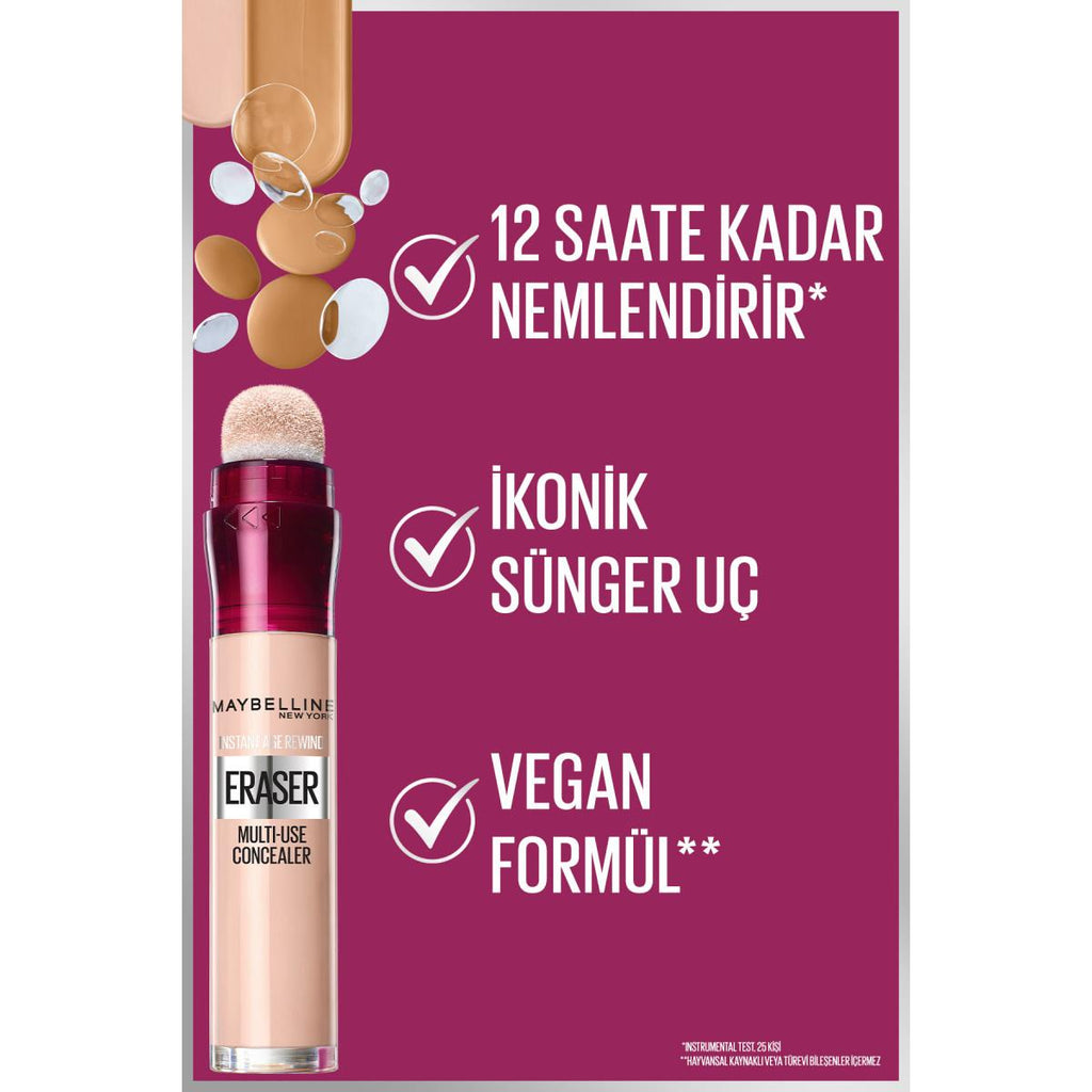 Maybelline Instant Anti Age Eraser Concealer - High Coverage, Anti-Aging Makeup with Goji Berry