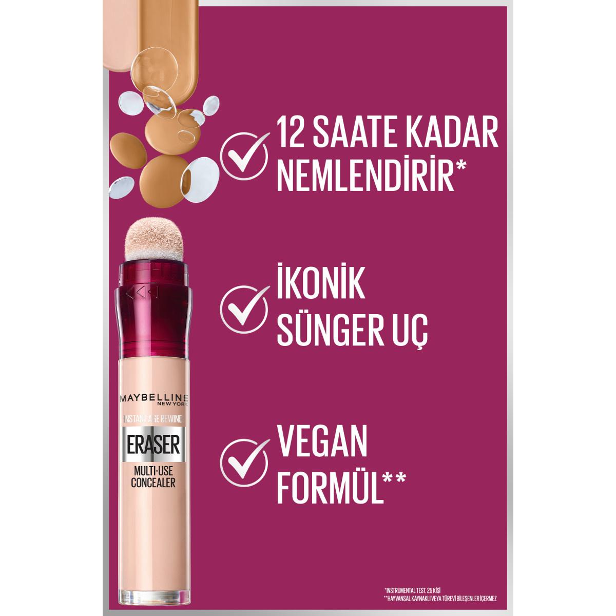 Maybelline Instant Anti Age Eraser Concealer - High Coverage, Anti-Aging Makeup with Goji Berry