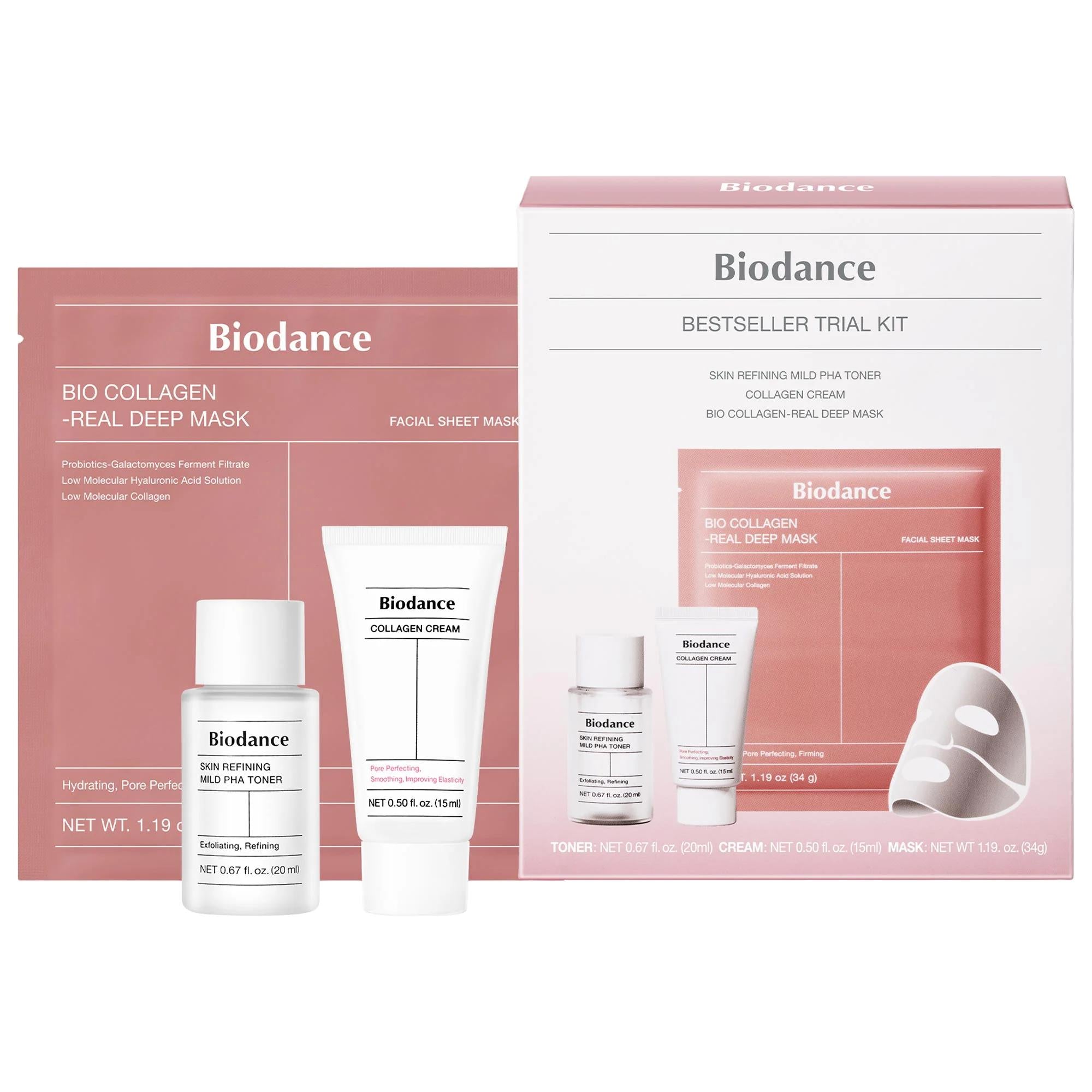 Biodance Skincare Trial Kit - Gentle Exfoliation, Skin Smoothing, and Pore Perfecting for Dewy, Glowing Skin