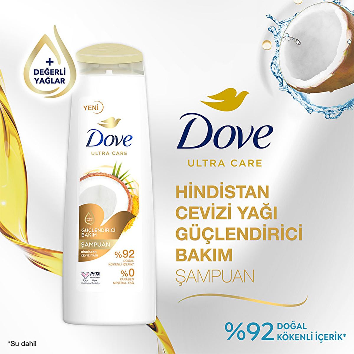 Dove Coconut Oil Shampoo - Natural, Vegan, Cruelty-Free Hair Care for Weak & Damaged Hair