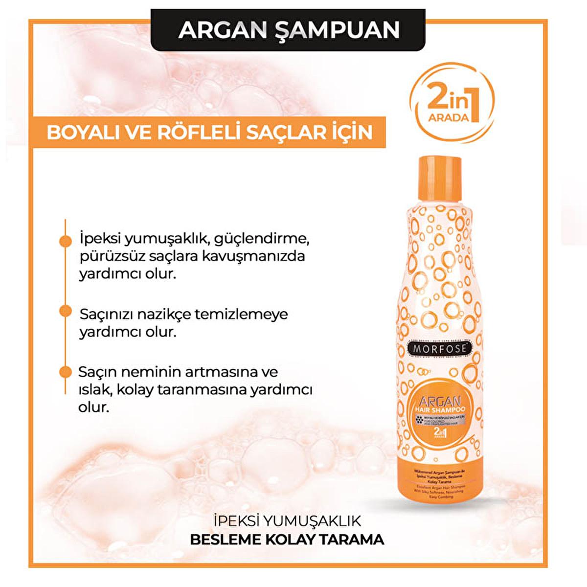 Morfose Argan Shampoo for Colored Hair - Nourishing, Vitamin E Rich, Daily Use - 16.91 fl oz