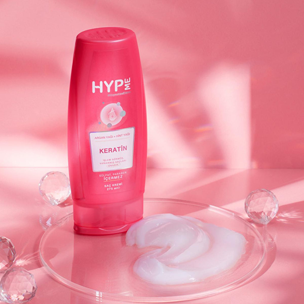 Hyp Me Repairing Sulfate-Free Hair Conditioner - Keratin, Argan & Castor Oil - Deep Hydration, Breakage Prevention, Silky Softness