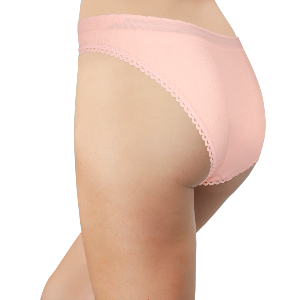 Love Libby Panties Seamless Textured Bikini with Picot Trim — side view