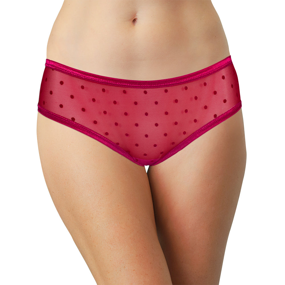 Love Libby Panties Polka Dot Mesh Bikini with Satin Trim — lifestyle context