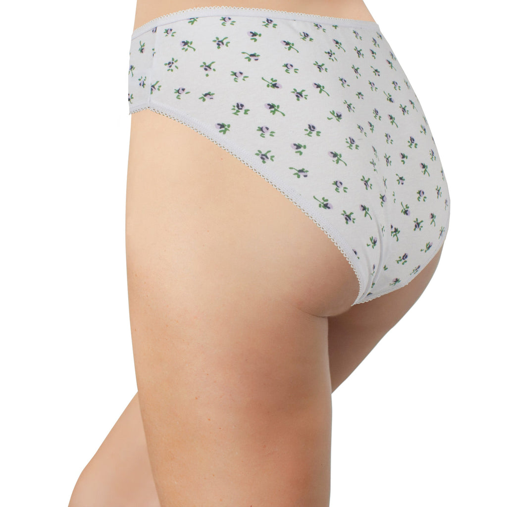 Love Libby Panties Printed Cotton High Waist Bikini with Picot Trim — comparison shot
