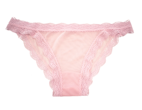 Mesh Bikini with Lace Trim at the Waist and Leg, XS-2X