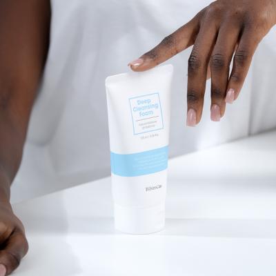 Bibimcos Deep Cleansing Foam - Gentle Facial Cleanser with Amino & Hyaluronic Acid for Sensitive Skin - Removes Dirt & Makeup, Maintains Moisture