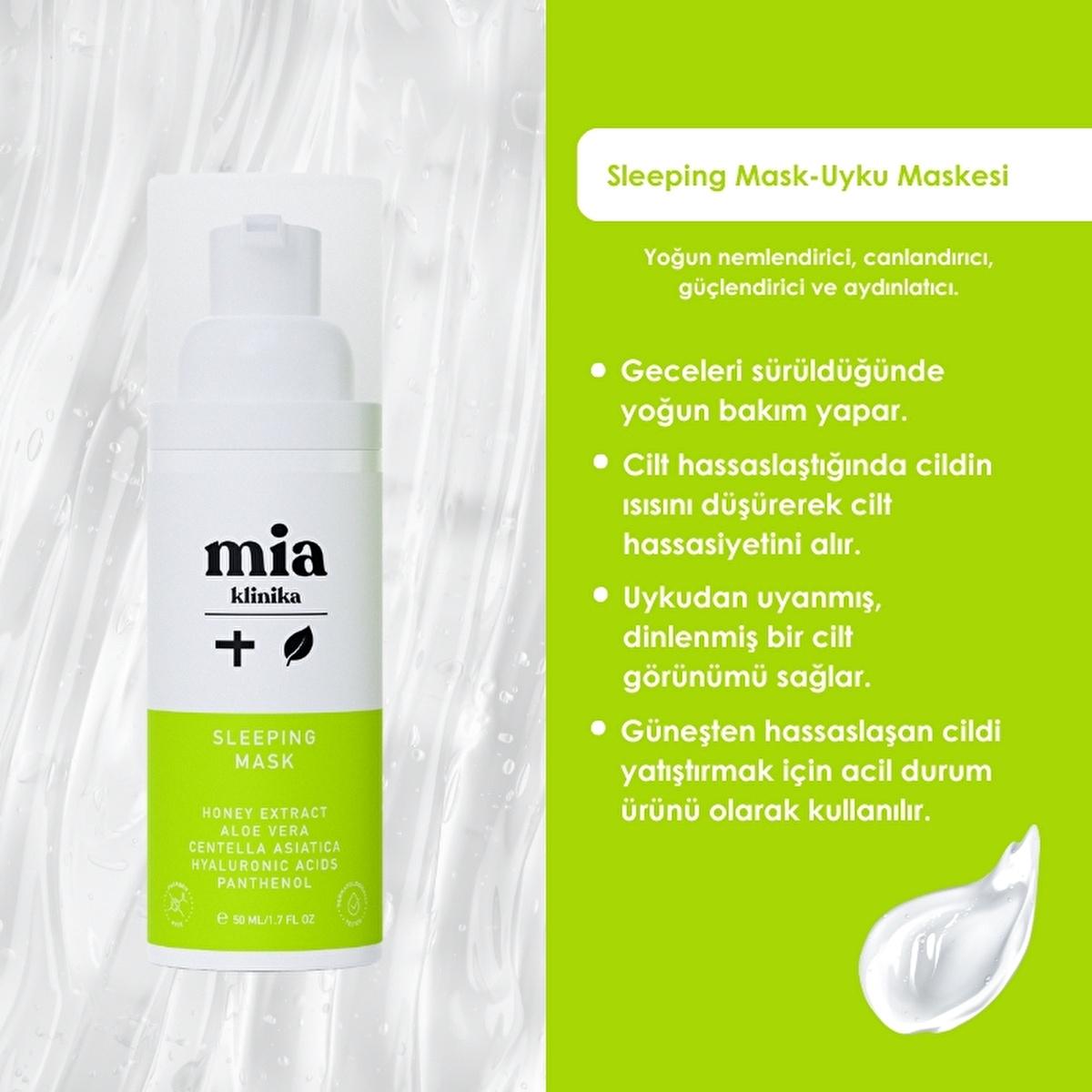 Mia Klinika Panthenol Face Moisturizing Mask - Hydrating Anti-Aging Night Mask with Panthenol