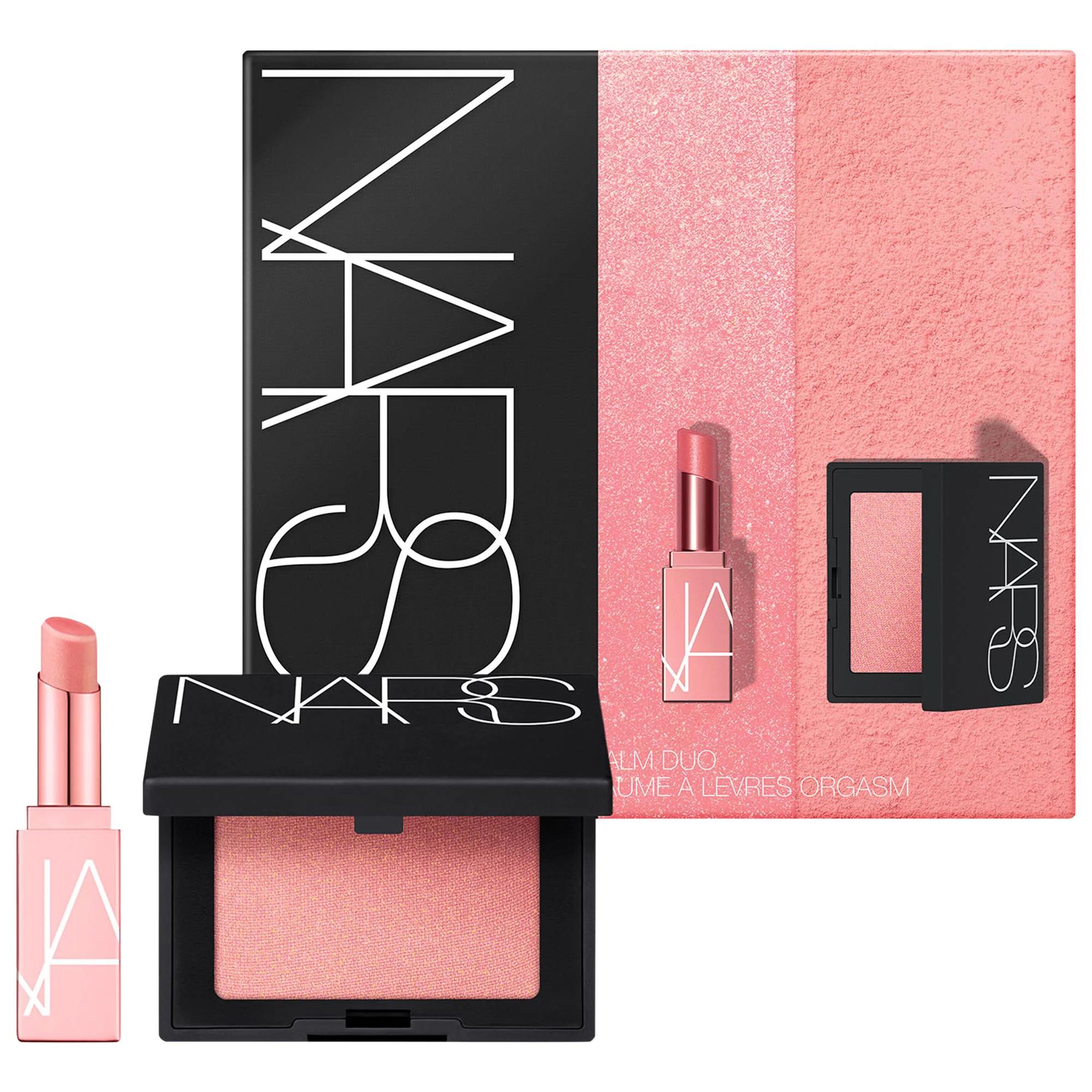 NARS Mini Orgasm Blush & Lip Duo: Travel-Friendly Peachy Pink Glow, Talc & Paraben-Free Makeup Set