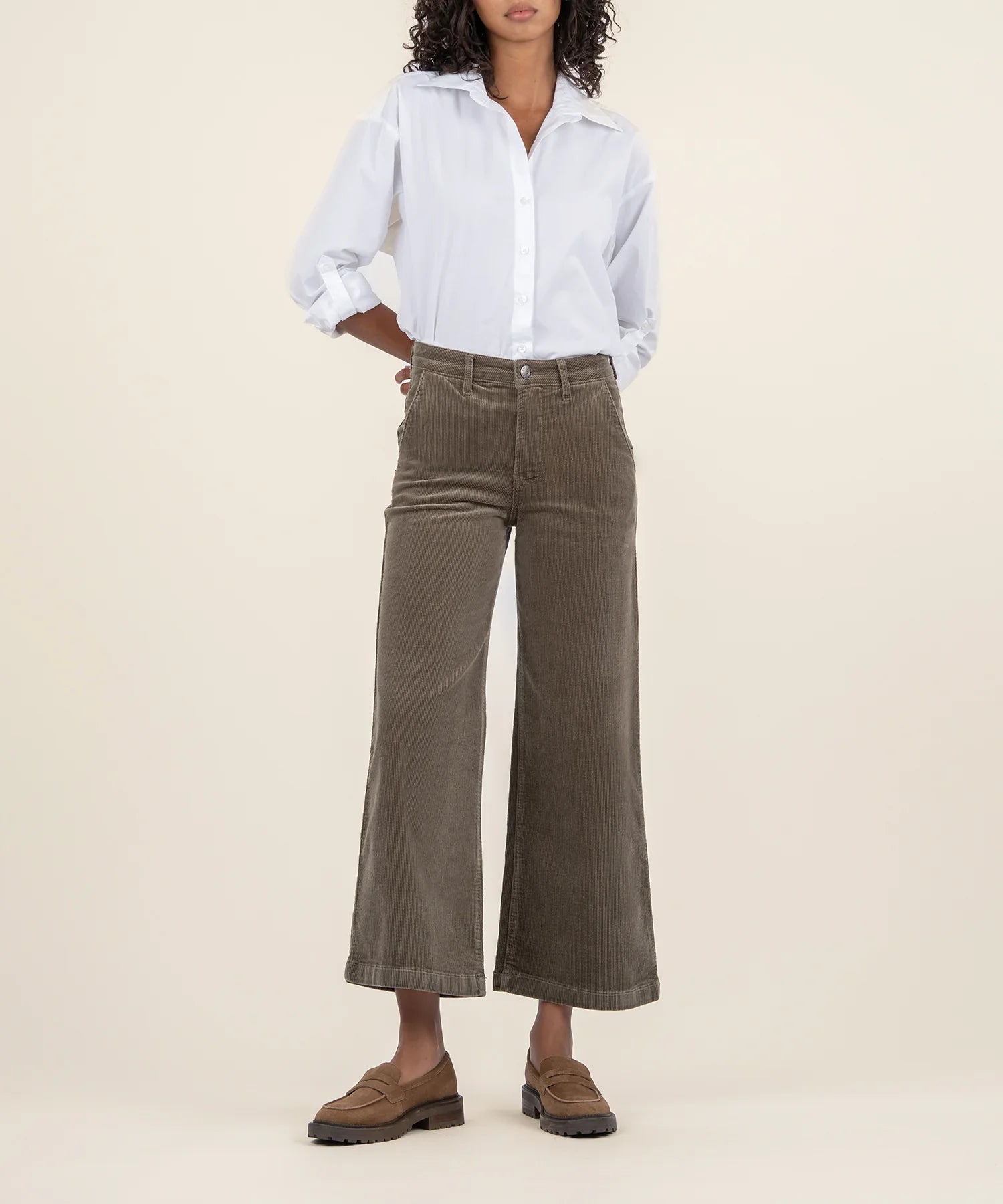 KADOU BOUTIQUE Meg Corduroy Wide Leg Pants — main product shot