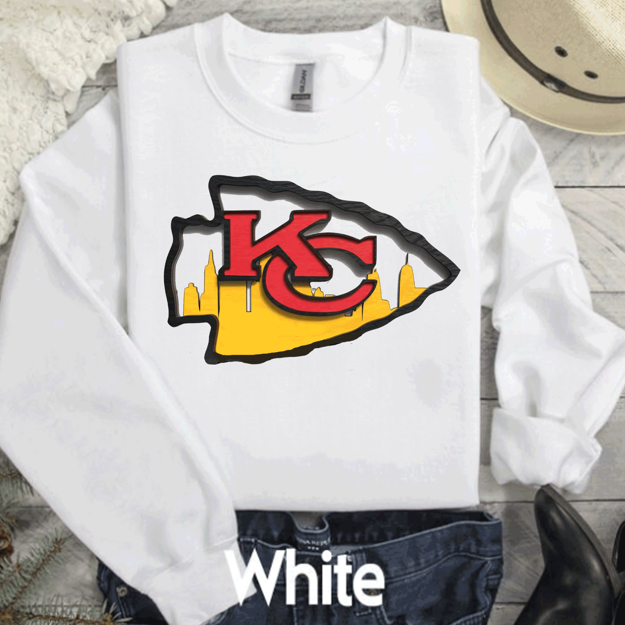 A Blessed Texas Mess Boutique Super Bowl Kansas City Football Chiefs T-Shirt, KC Football Tee, Game Day… — main product shot