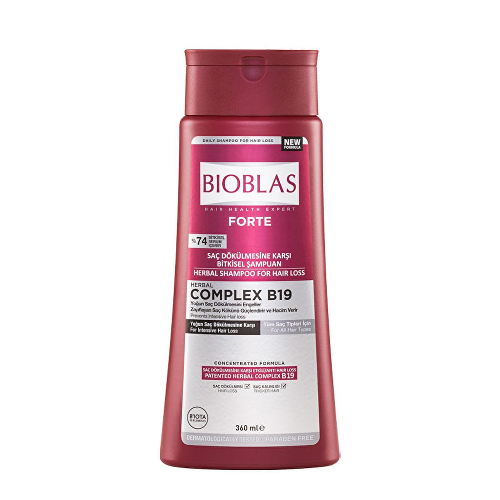 Bioblas Forte Shampoo for Hair Growth & Strength - Natural Botanical Hair Care for Daily Use