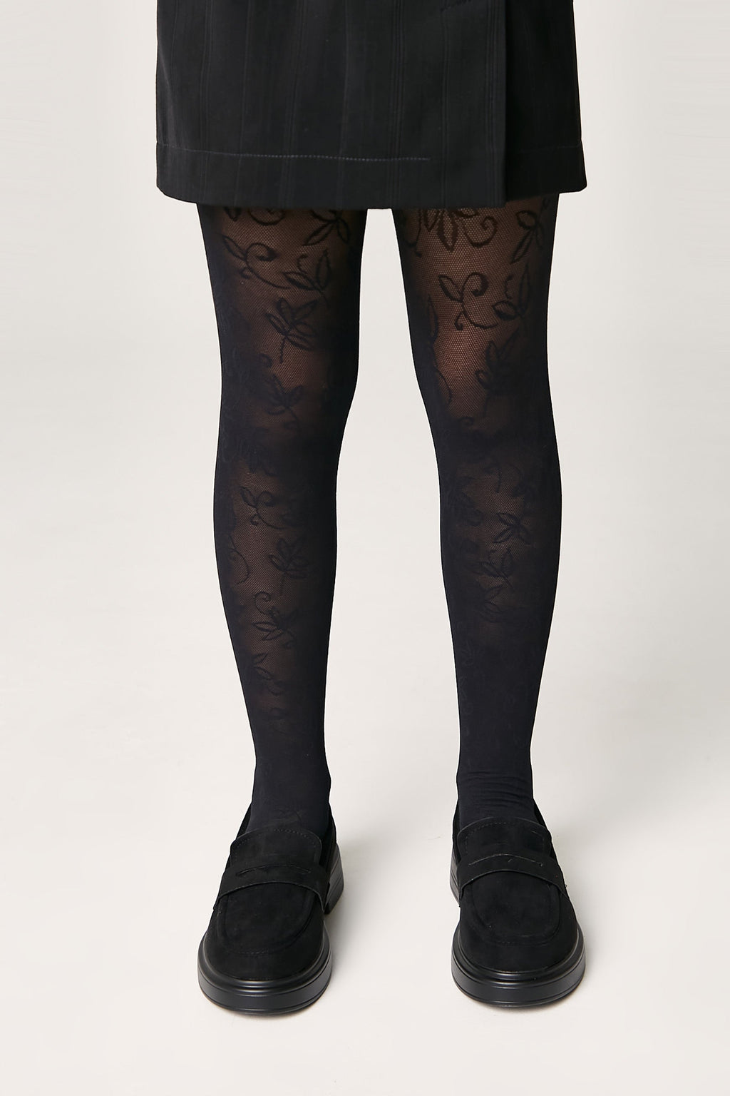 TheRanok.com Conte Tights for girls Ketty 40 Den - Floral Pattern — side view