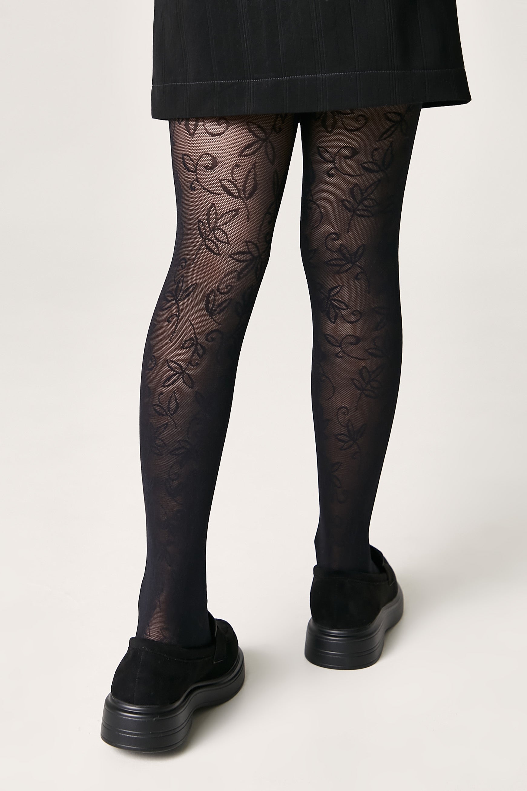 TheRanok.com Conte Tights for girls Ketty 40 Den - Floral Pattern — back view
