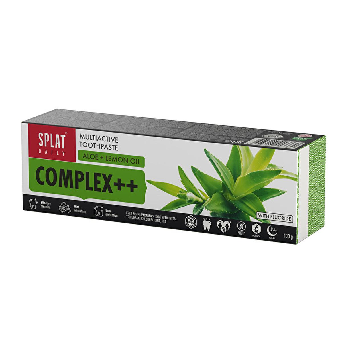 Splat Daily Complex++ Toothpaste: Aloe Vera & Calcium for Gum Health, Cavity Protection, and Fresh Breath (2.6 fl oz)
