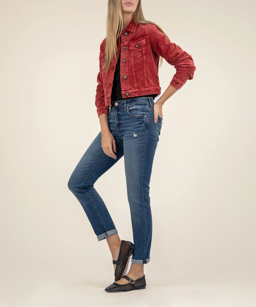 KADOU BOUTIQUE Julie Corduroy Crop Jacket — detail close-up